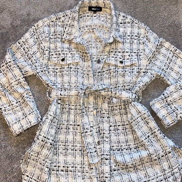 Alice Blue Jackets & Blazers - Tweed Shacket